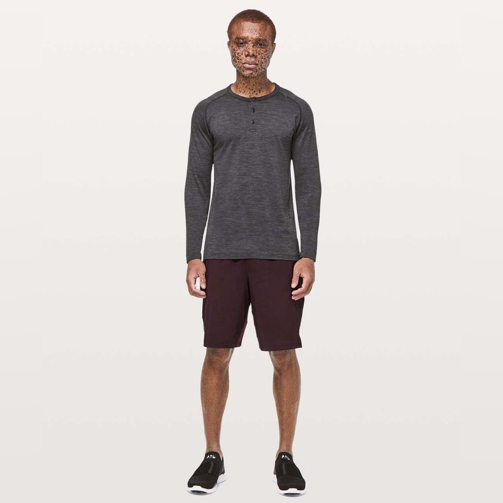 Lululemon T.H.E. Short *Luxtreme Liner 9" Heathered Texture Printed Dark Adobe - Picture 4 of 11